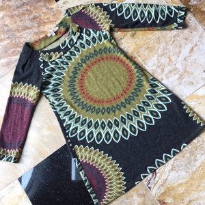 Aryeh knit scoop-neck modern geometric floral VGUC